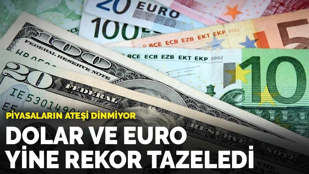 Piyasaların ateşi dinmiyor Dolar ve euro yine rekor tazeledi