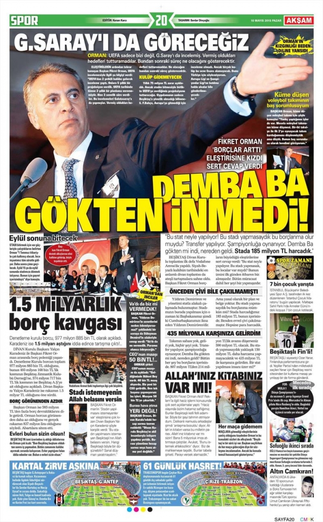 10 Mayıs Spor Manşetleri 54