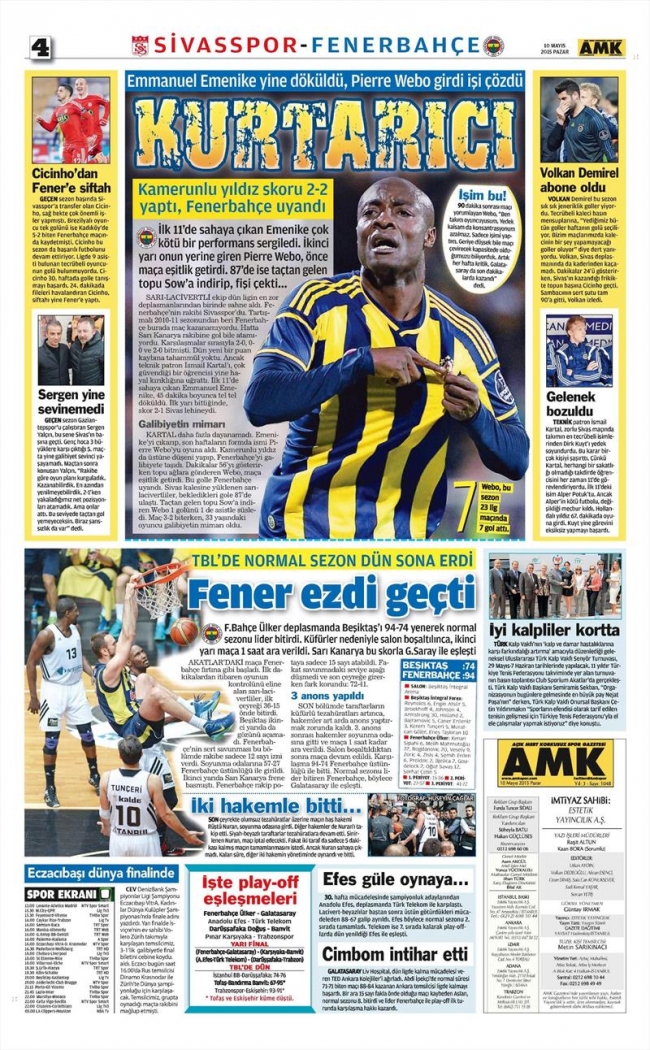 10 Mayıs Spor Manşetleri 83