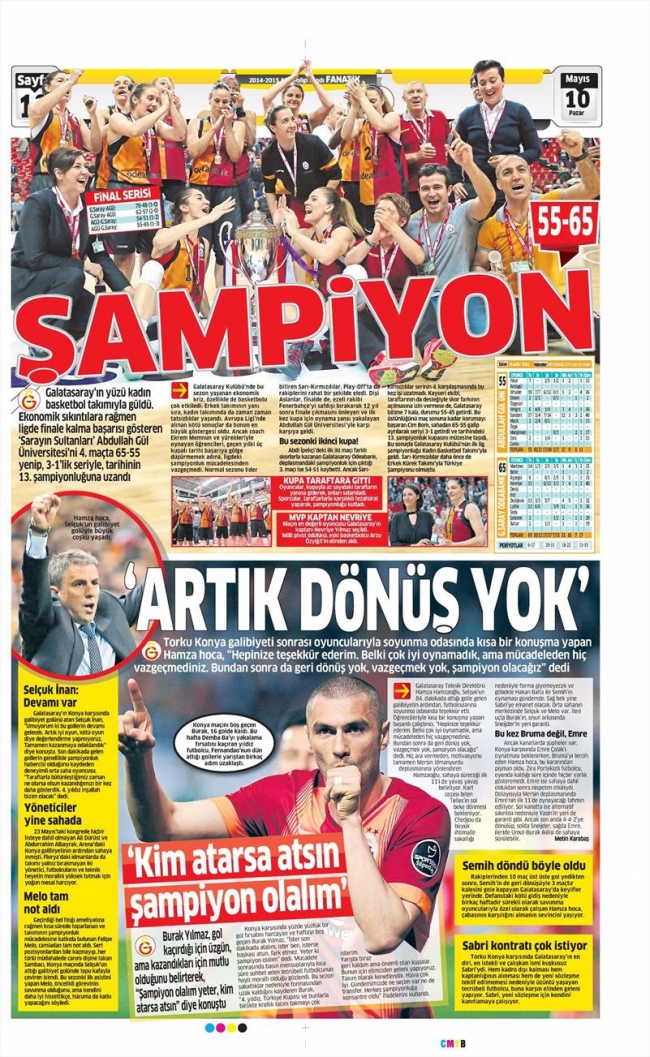 10 Mayıs Spor Manşetleri 71