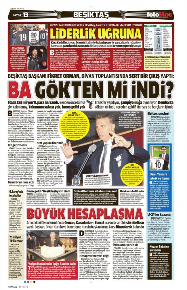 10 Mayıs Spor Manşetleri 58