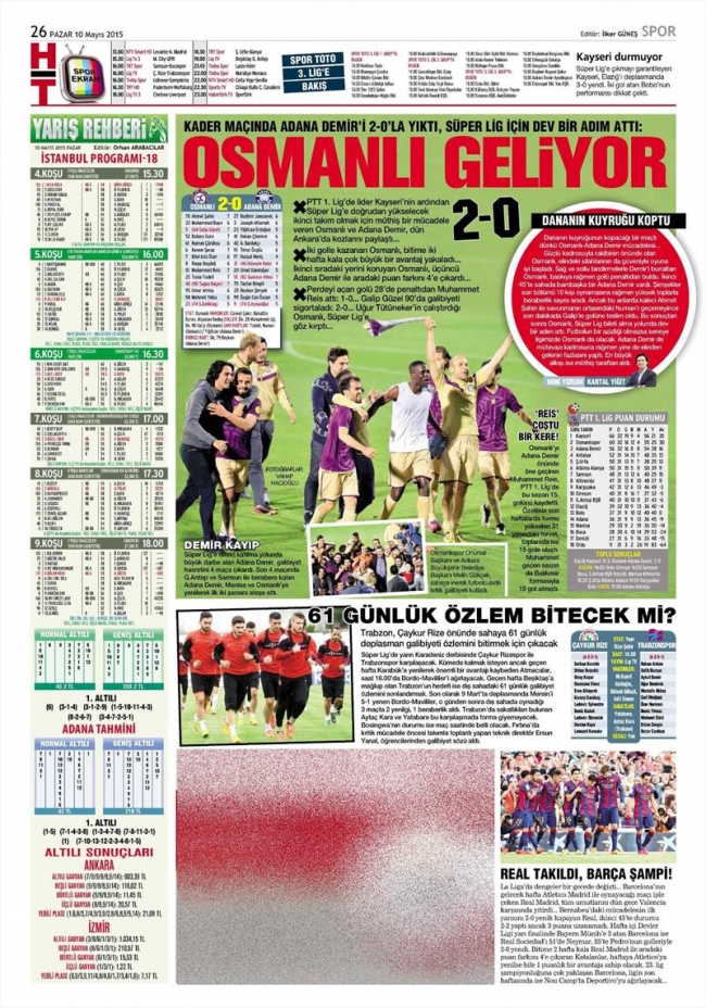 10 Mayıs Spor Manşetleri 46