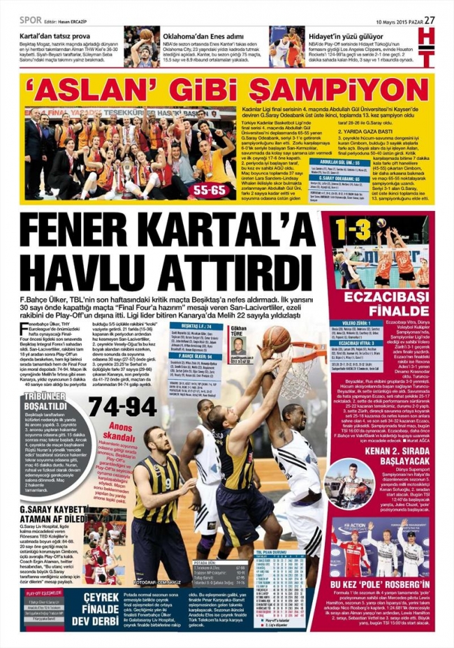 10 Mayıs Spor Manşetleri 45