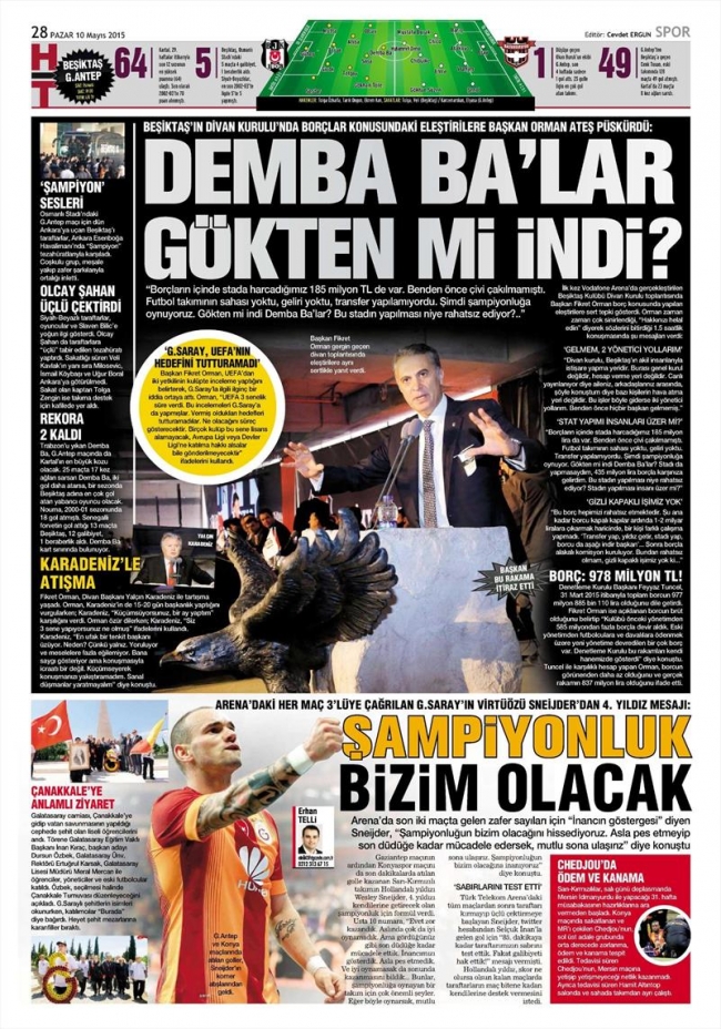 10 Mayıs Spor Manşetleri 44