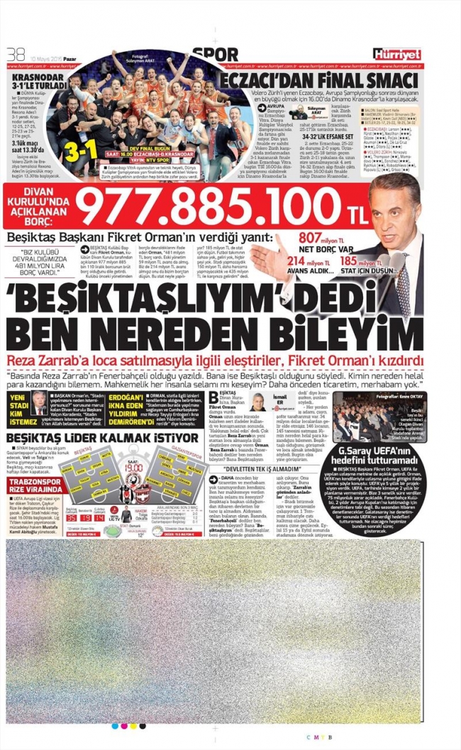 10 Mayıs Spor Manşetleri 39