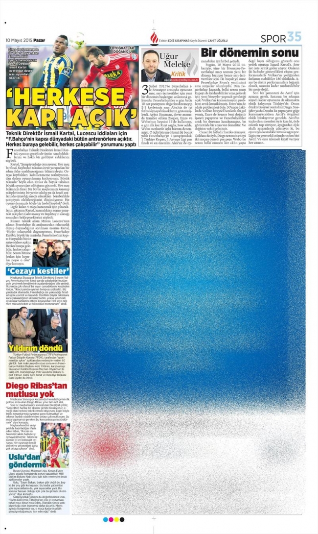 10 Mayıs Spor Manşetleri 30