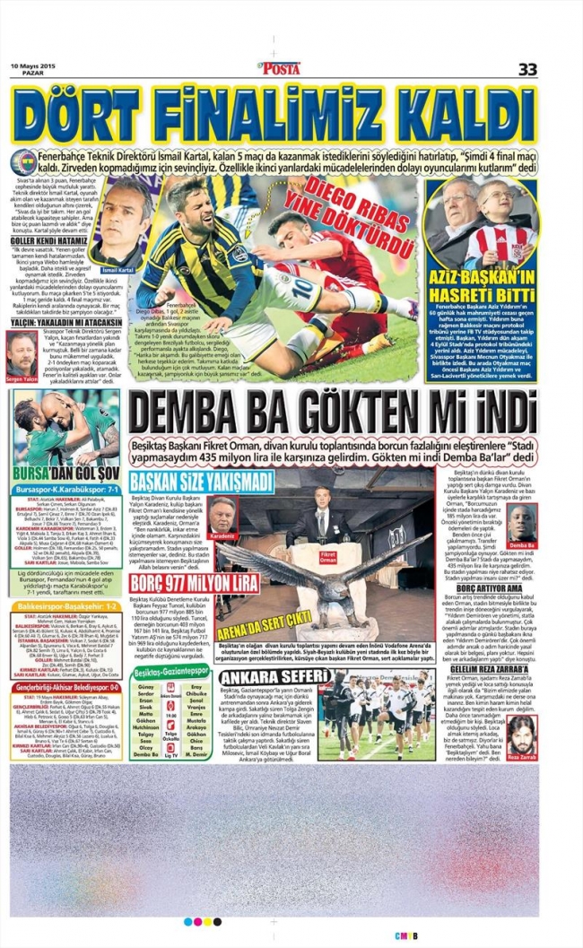 10 Mayıs Spor Manşetleri 26