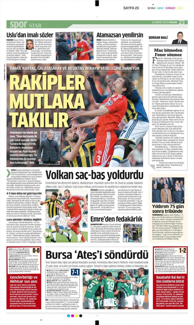 10 Mayıs Spor Manşetleri 18