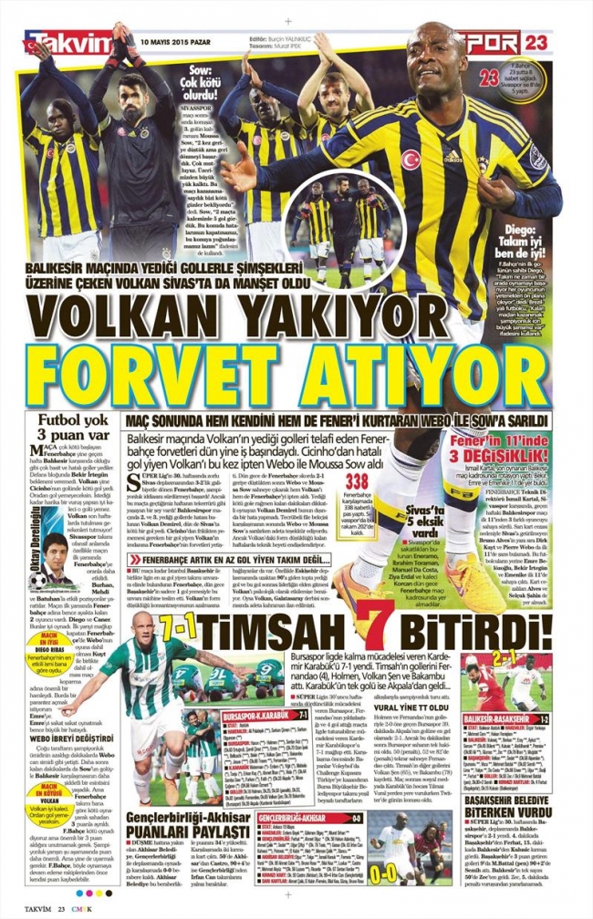 10 Mayıs Spor Manşetleri 11