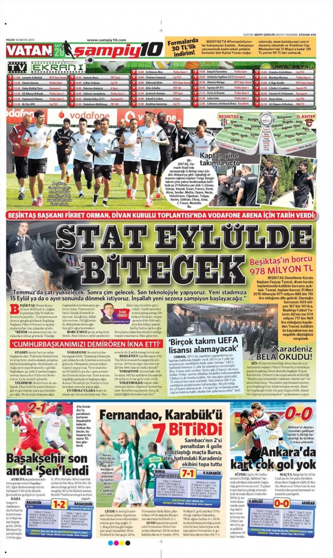 10 Mayıs Spor Manşetleri 4