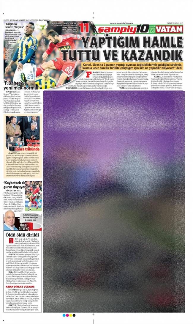 10 Mayıs Spor Manşetleri 1