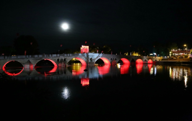 Tunca Köprüsü aydınlandı 3