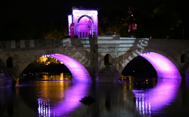 Tunca Köprüsü aydınlandı 4