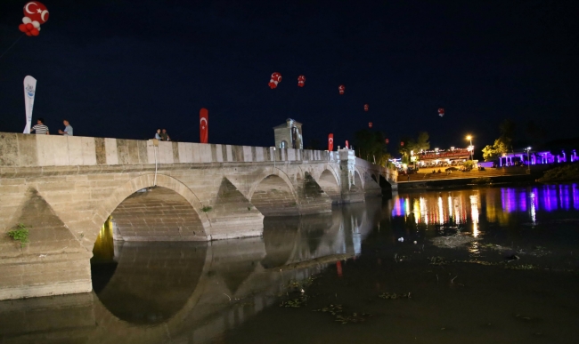 Tunca Köprüsü aydınlandı 5