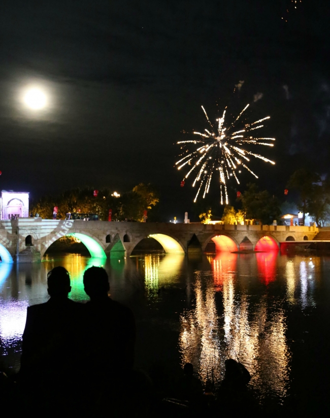 Tunca Köprüsü aydınlandı 8