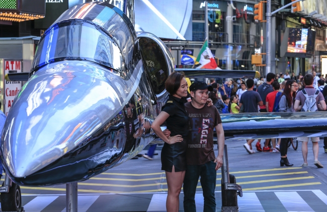 Times meydanına uçak indi 7