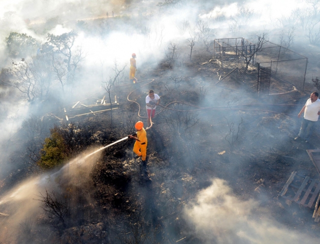 Bodrum'da korkutan yangın 6