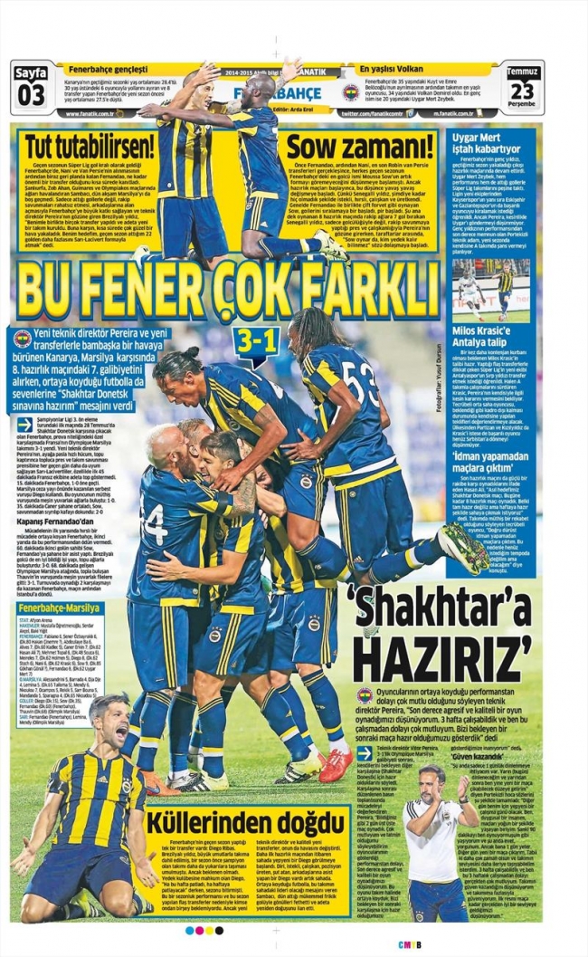 Fenerbahçe, Shakhtar Donetsk için geri sayımda 5