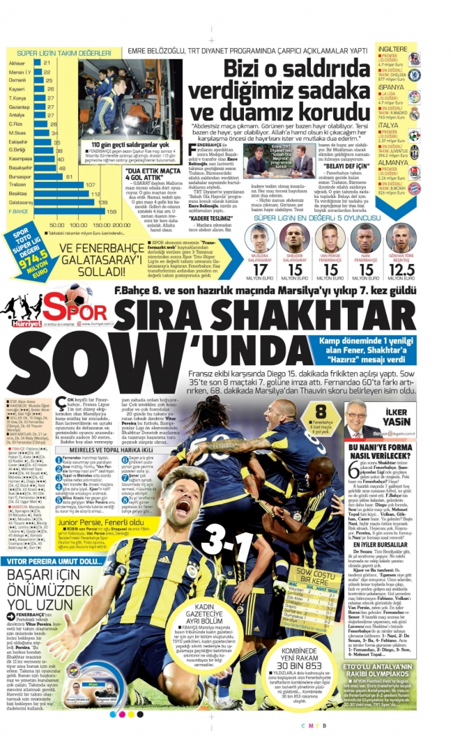 Fenerbahçe, Shakhtar Donetsk için geri sayımda 6