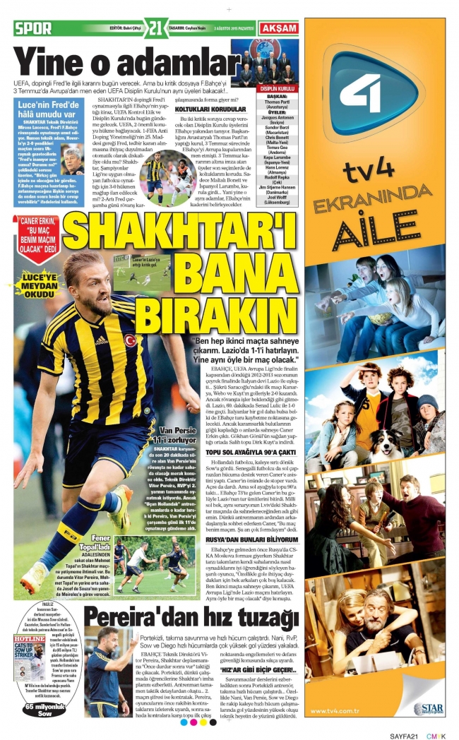 Fenerbahçe Shakhtar maçına kilitlendi 1