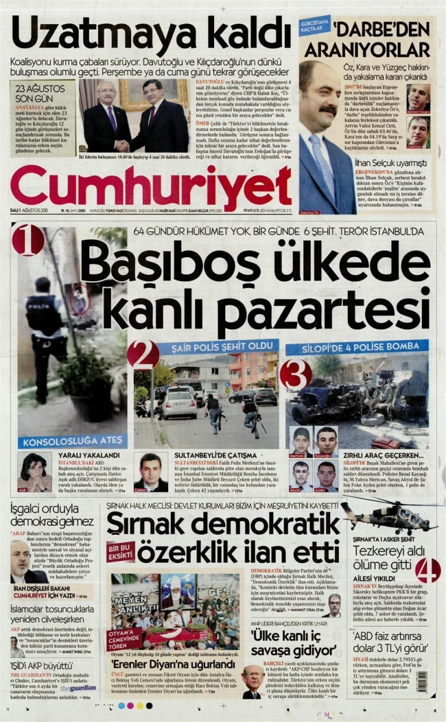 Kara Pazartesi gazete manşetlerinde 5