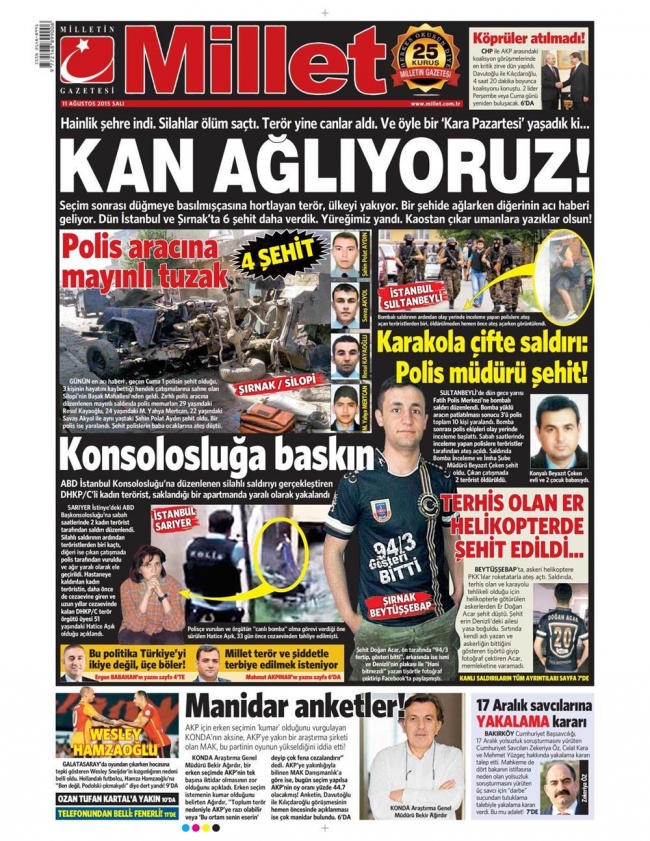 Kara Pazartesi gazete manşetlerinde 14