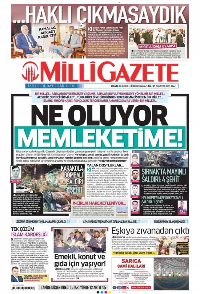 Kara Pazartesi gazete manşetlerinde 15