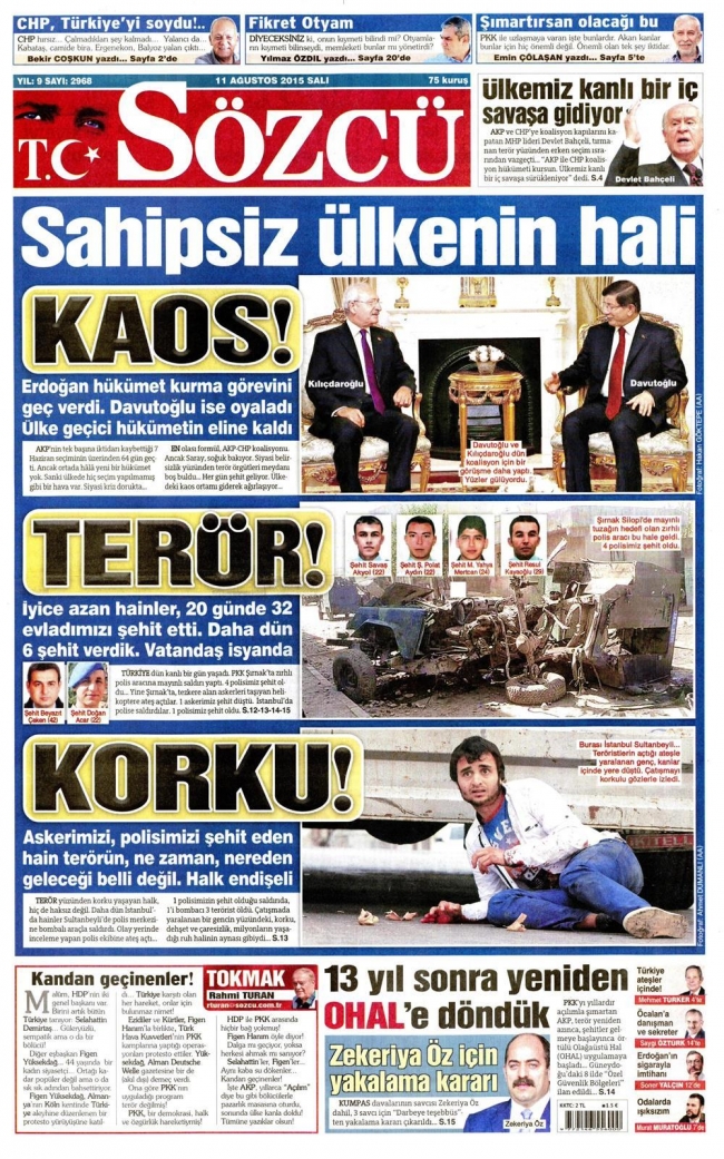 Kara Pazartesi gazete manşetlerinde 20