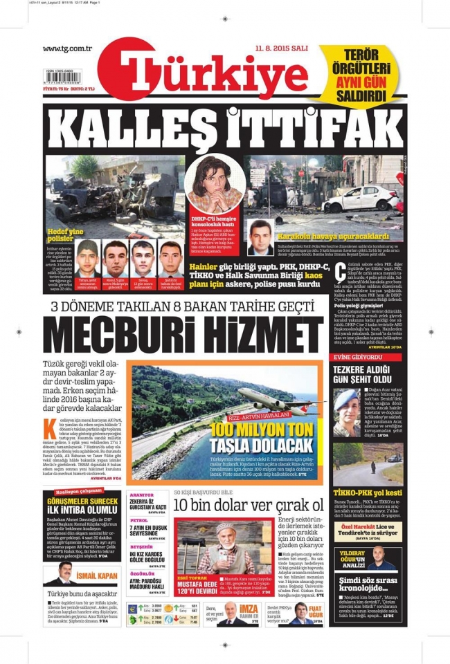 Kara Pazartesi gazete manşetlerinde 24