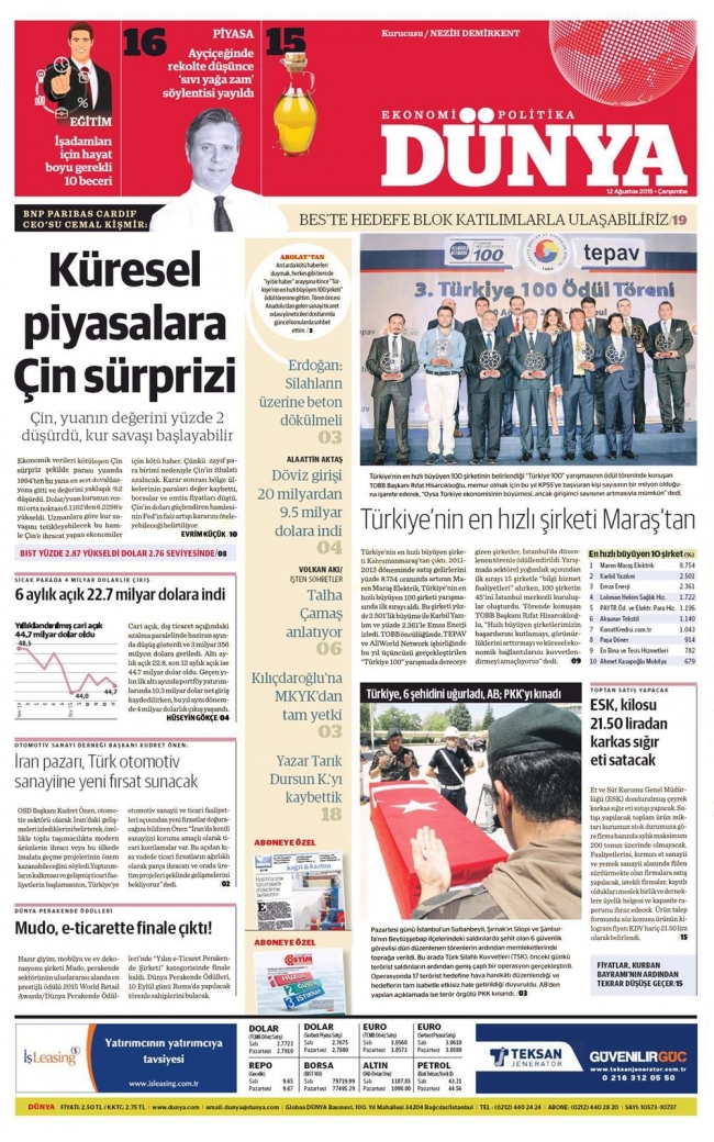 Gazete manşetleri: Türkiye'ye tam destek 7