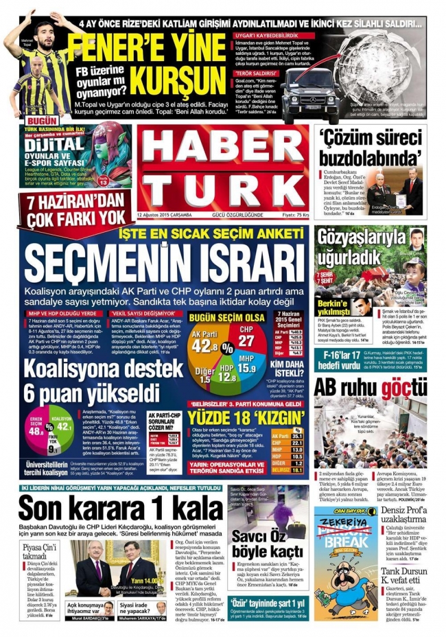 Gazete manşetleri: Türkiye'ye tam destek 9