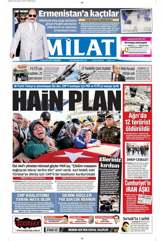 Gazete manşetleri: Türkiye'ye tam destek 11