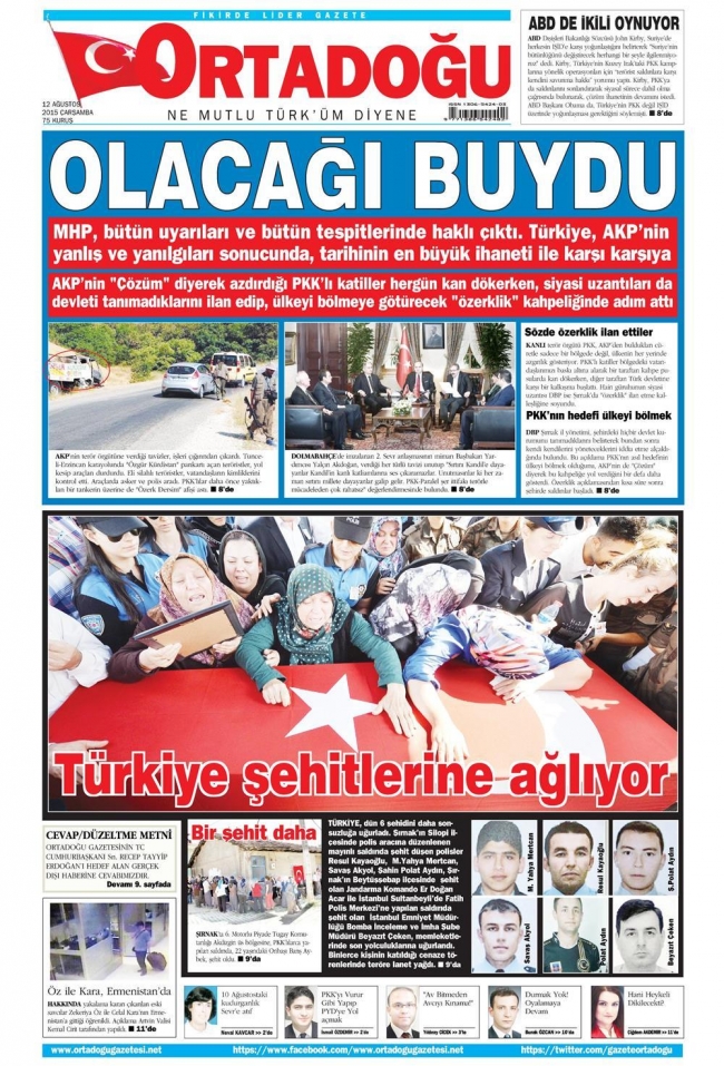 Gazete manşetleri: Türkiye'ye tam destek 15