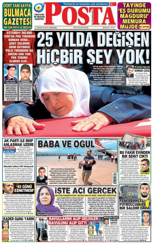 Gazete manşetleri: Türkiye'ye tam destek 16