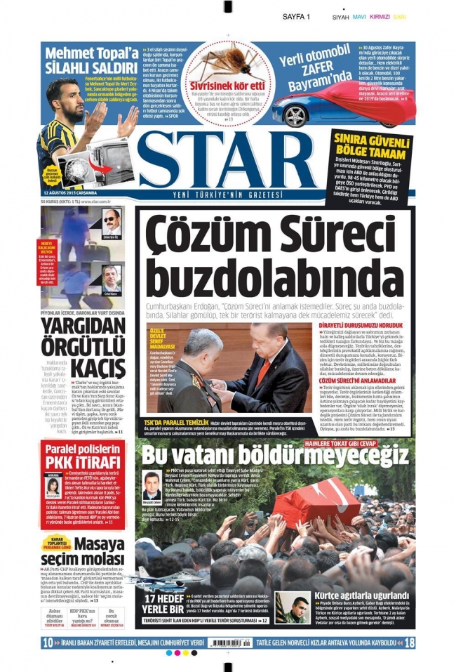 Gazete manşetleri: Türkiye'ye tam destek 19