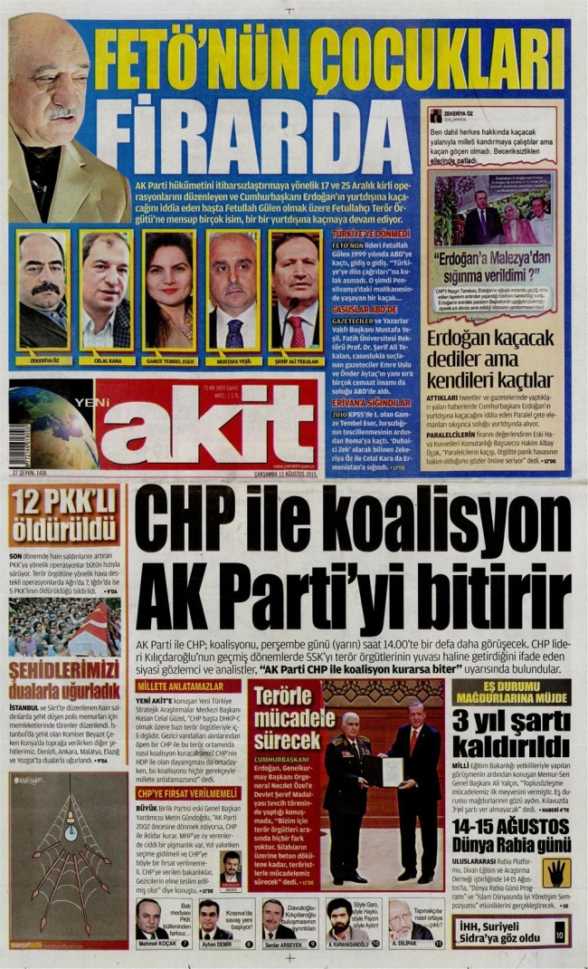 Gazete manşetleri: Türkiye'ye tam destek 24