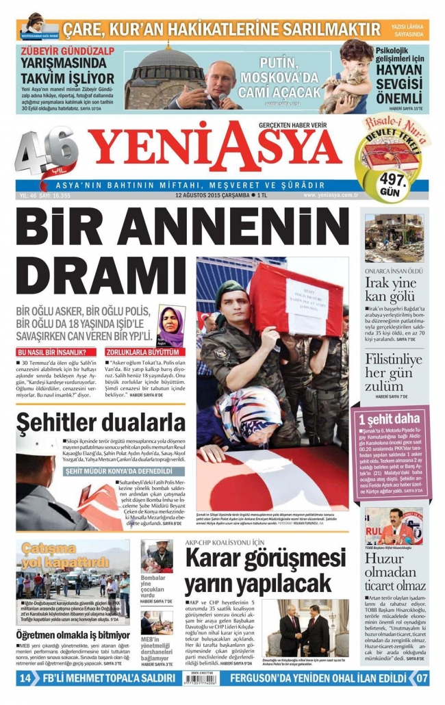 Gazete manşetleri: Türkiye'ye tam destek 26