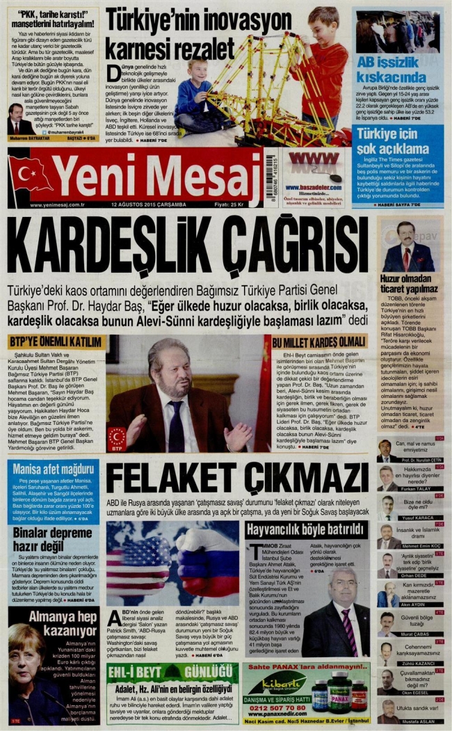 Gazete manşetleri: Türkiye'ye tam destek 28