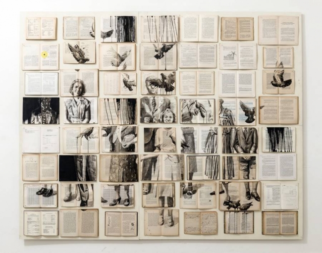 Kitap sayfalarından sıradışı duvar resimleri 2