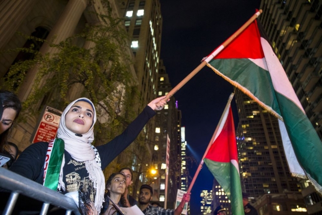 New York'ta Filistinlilerle dayanışma eylemi 1