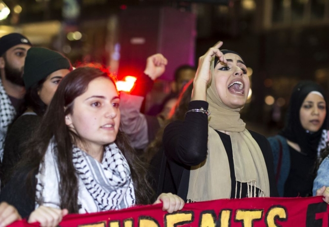 New York'ta Filistinlilerle dayanışma eylemi 3