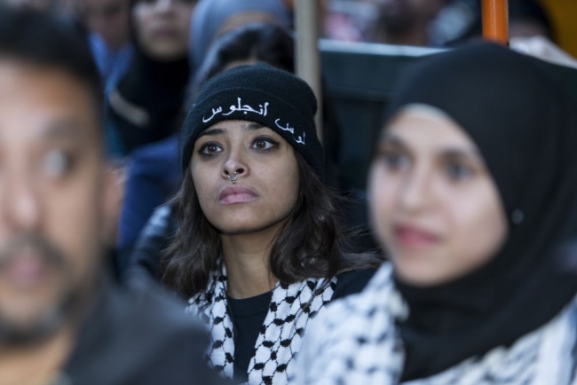 New York'ta Filistinlilerle dayanışma eylemi 4