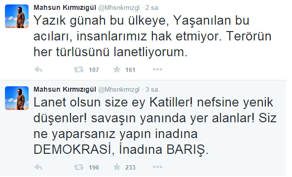 Ünlülerden Ankara’da meydana gelen patlamaya tepki 1