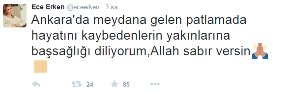 Ünlülerden Ankara’da meydana gelen patlamaya tepki 8