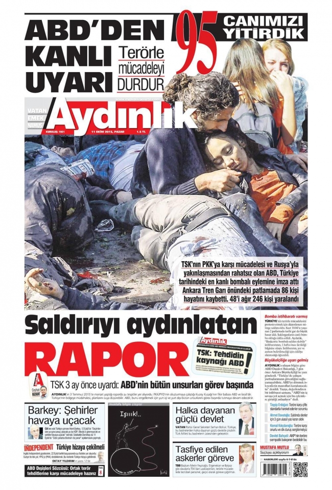 Ankara'daki terör saldırısı gazete manşetlerine nasıl yansıdı? 2