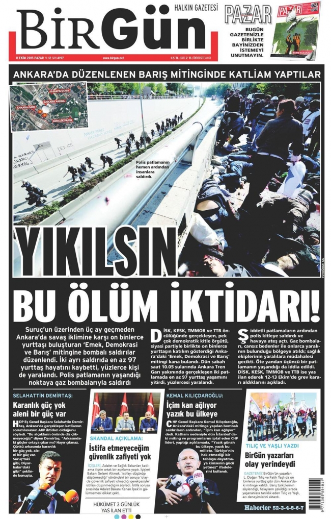 Ankara'daki terör saldırısı gazete manşetlerine nasıl yansıdı? 3