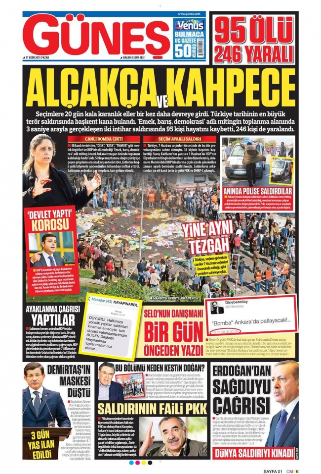 Ankara'daki terör saldırısı gazete manşetlerine nasıl yansıdı? 7