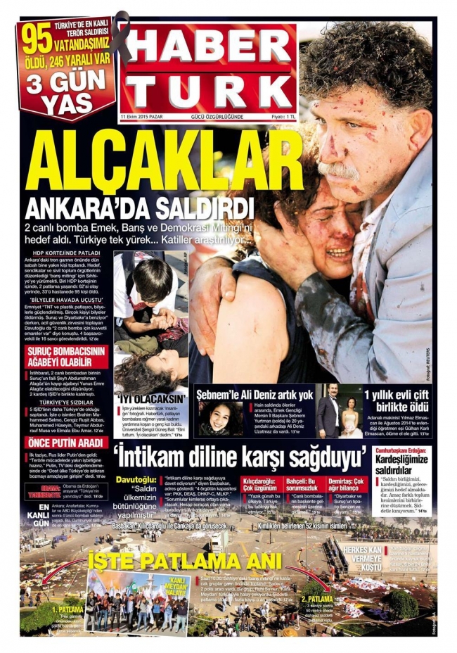 Ankara'daki terör saldırısı gazete manşetlerine nasıl yansıdı? 8