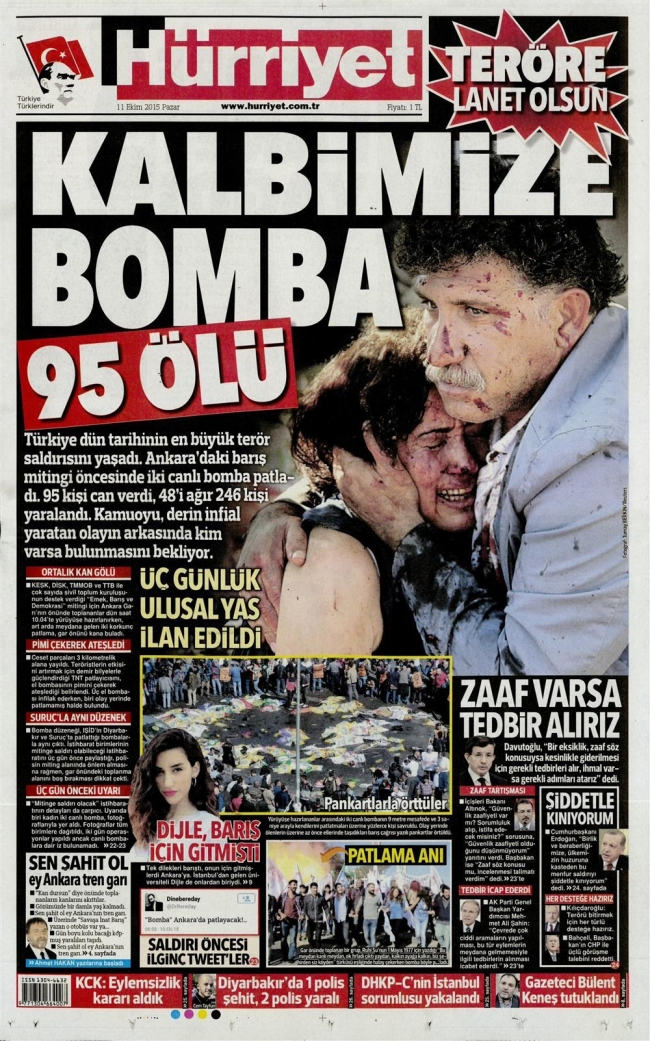 Ankara'daki terör saldırısı gazete manşetlerine nasıl yansıdı? 9