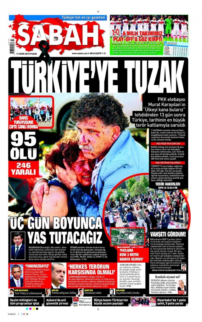Ankara'daki terör saldırısı gazete manşetlerine nasıl yansıdı? 16